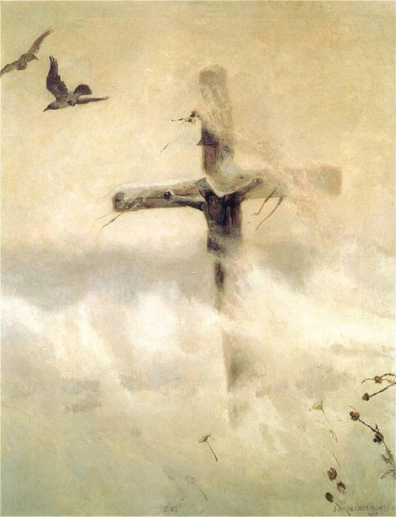 Cross in a blizzard art by jozef chelmonski 1907